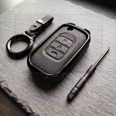 Honda Civic Rebirth 2012-2015 Model Elite Series Metallic Car Key Case Luxury Zinc Alloy Protection Case(Black)
