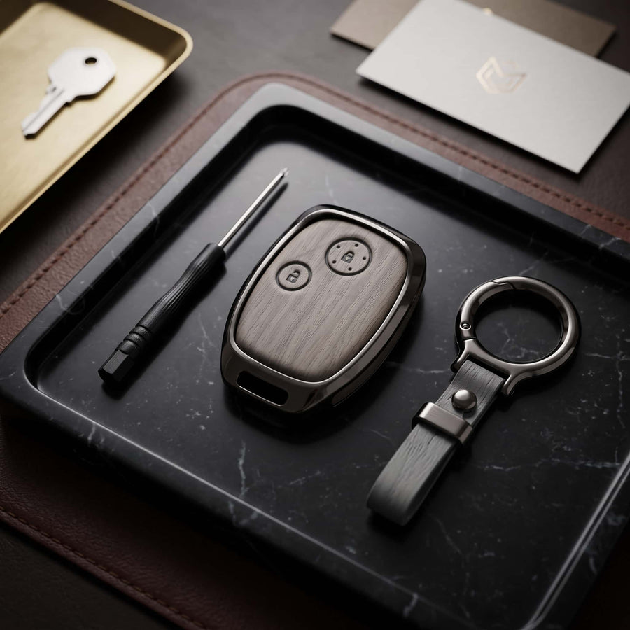 Honda Civic Reborn 2008-2012 Elite Series Metallic Car Key Case Luxury Zinc Alloy Protection Case(Grey)