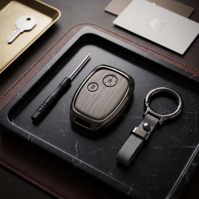 Honda Civic Reborn 2008-2012 Elite Series Metallic Car Key Case Luxury Zinc Alloy Protection Case(Grey)