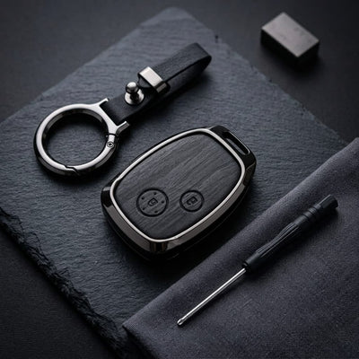 Honda Civic Reborn 2008-2012 Elite Series Metallic Car Key Case Luxury Zinc Alloy Protection Case(Black)