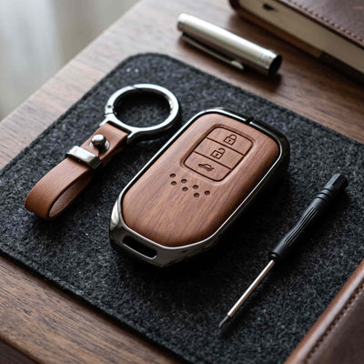 Honda Civic X 2016-2021 Model Elite Series Metallic Car Key Case Luxury Zinc Alloy Protection Case(Brown)