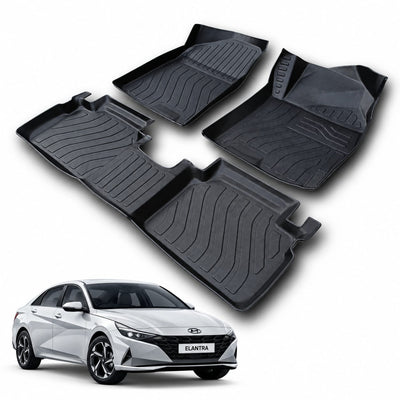 Hyundai Elantra 2021-2024 Heavy Duty All-Weather TPE Car Floor Mats in Premium Quality