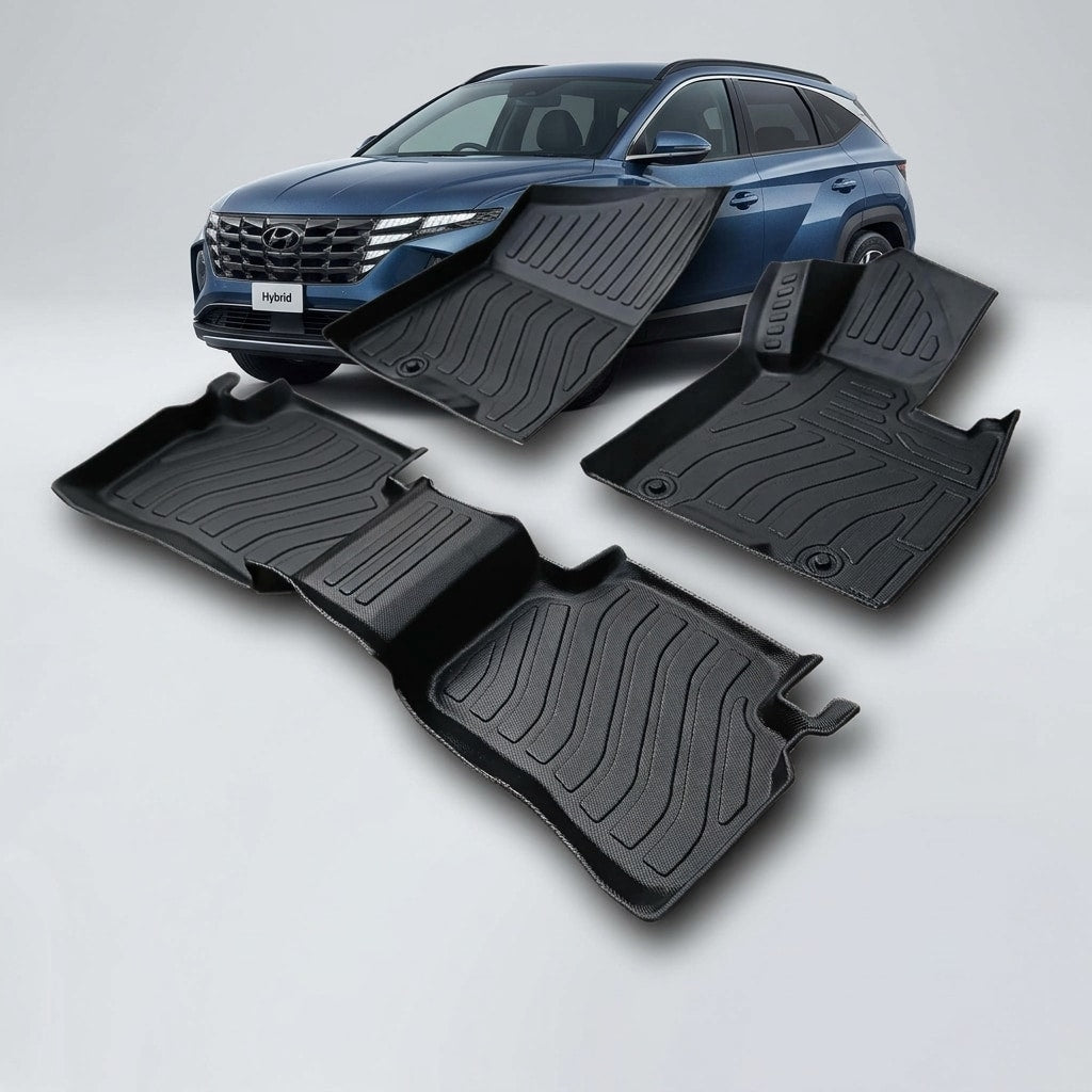 Hyundai Tucson Hybrid Heavy Duty All-Weather TPE Car Floor Mats in Premium Quality
