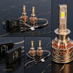2 Pcs Set LIUHAWK Bi Xenon Projector X1 Style With Devil Eye Mobile Operated Function 100 Watt SMD Complete