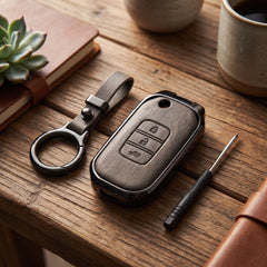 Honda Civic Rebirth 2012-2015 Model Elite Series Metallic Car Key Case Luxury Zinc Alloy Protection Case(Grey)