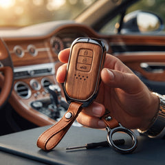 Honda City Aspire 2022-2025 Model Elite Series Metallic Car Key Case Luxury Zinc Alloy Protection Case(Brown)
