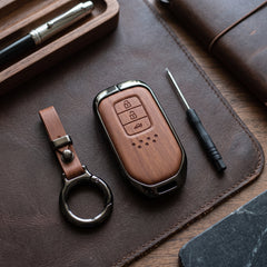 Honda City Aspire 2022-2025 Model Elite Series Metallic Car Key Case Luxury Zinc Alloy Protection Case(Brown)