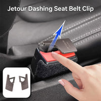 Jetour Dashing Logo Metal Seat Belt Clip Metallic Grey 2 Pcs Set