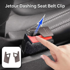 Jetour Dashing Logo Metal Seat Belt Clip Metallic Grey 2 Pcs Set
