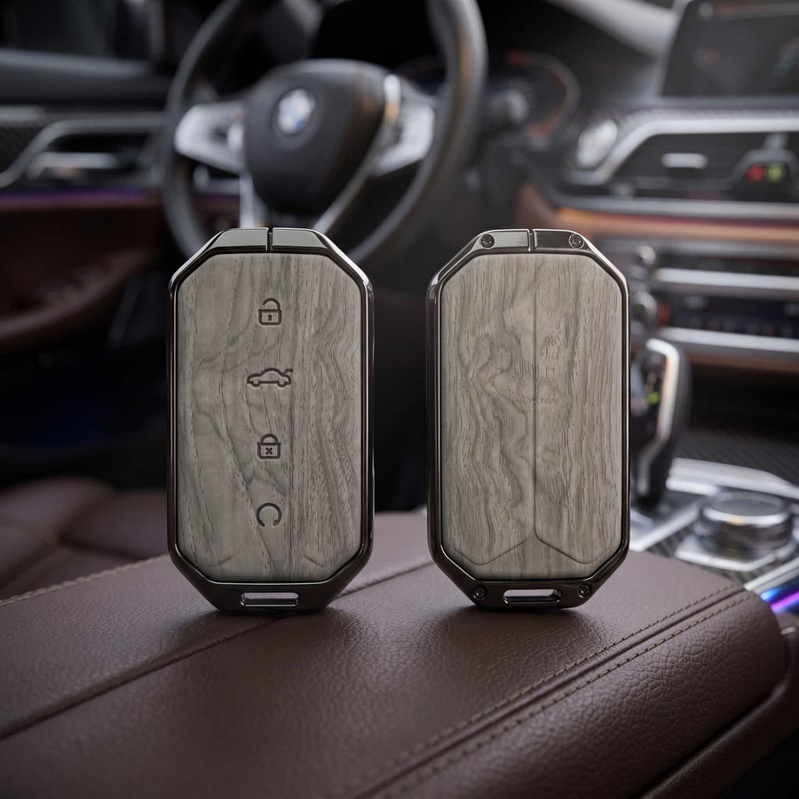Jaecoo J5 Model Elite Series Metallic Car Key Case Luxury Zinc Alloy Protection Case(Grey)