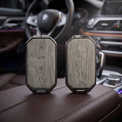 Jaecoo J5 Model Elite Series Metallic Car Key Case Luxury Zinc Alloy Protection Case(Grey)