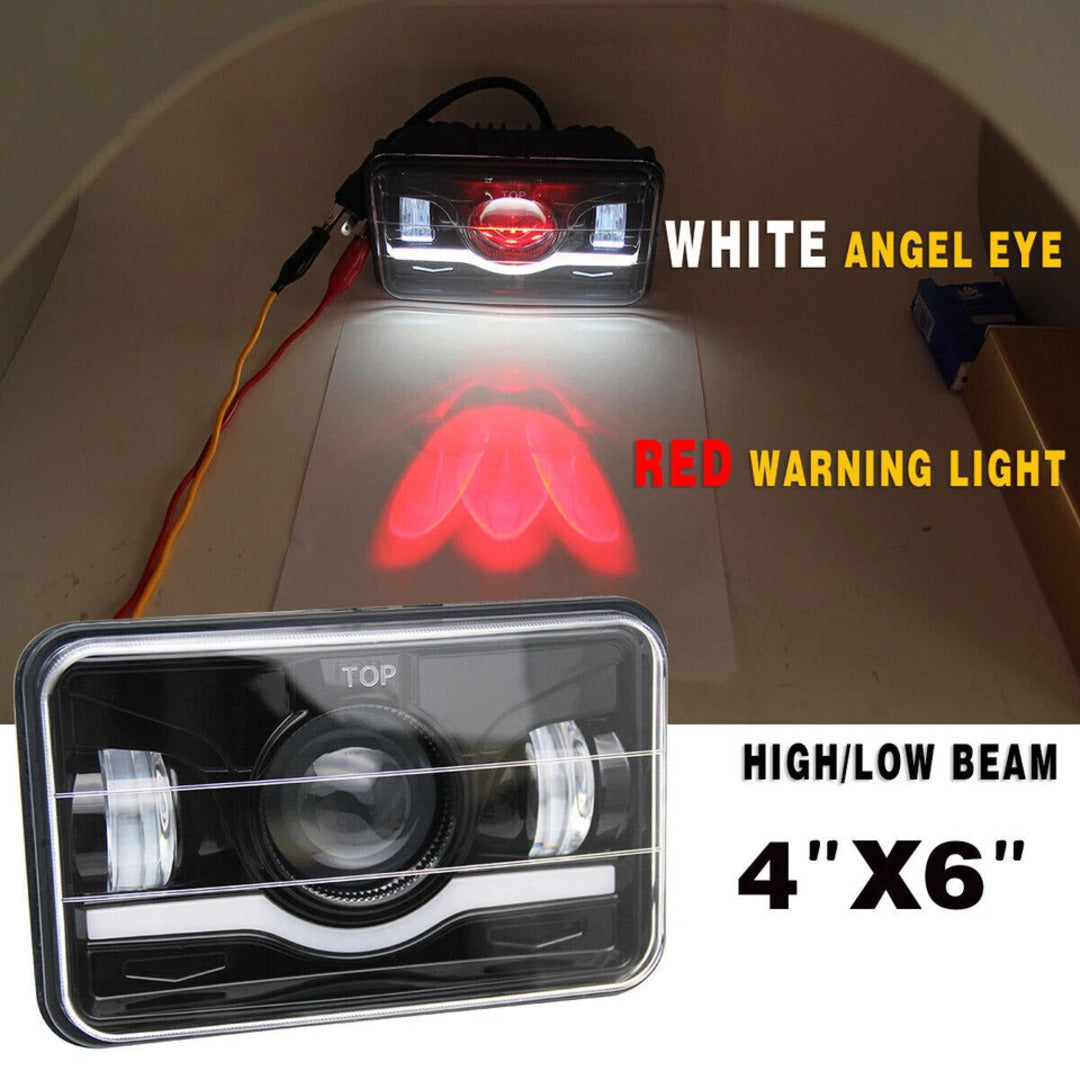 Jeep - Car LED Headlight Square 6x4 Sealed Beam 75W Hi-Low 1 Pc