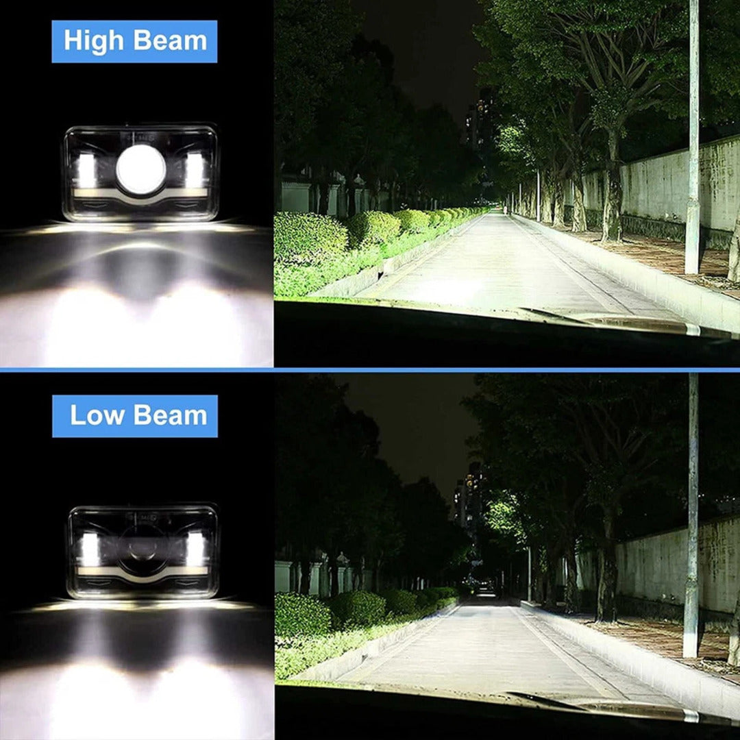 Jeep - Car LED Headlight Square 6x4 Sealed Beam 75W Hi-Low 1 Pc