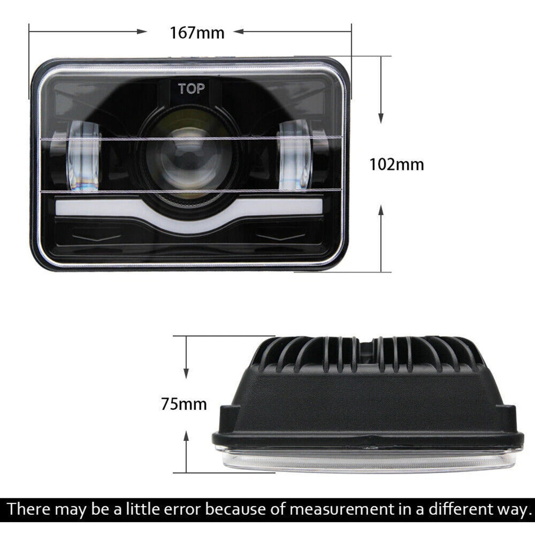 Jeep - Car LED Headlight Square 6x4 Sealed Beam 75W Hi-Low 1 Pc