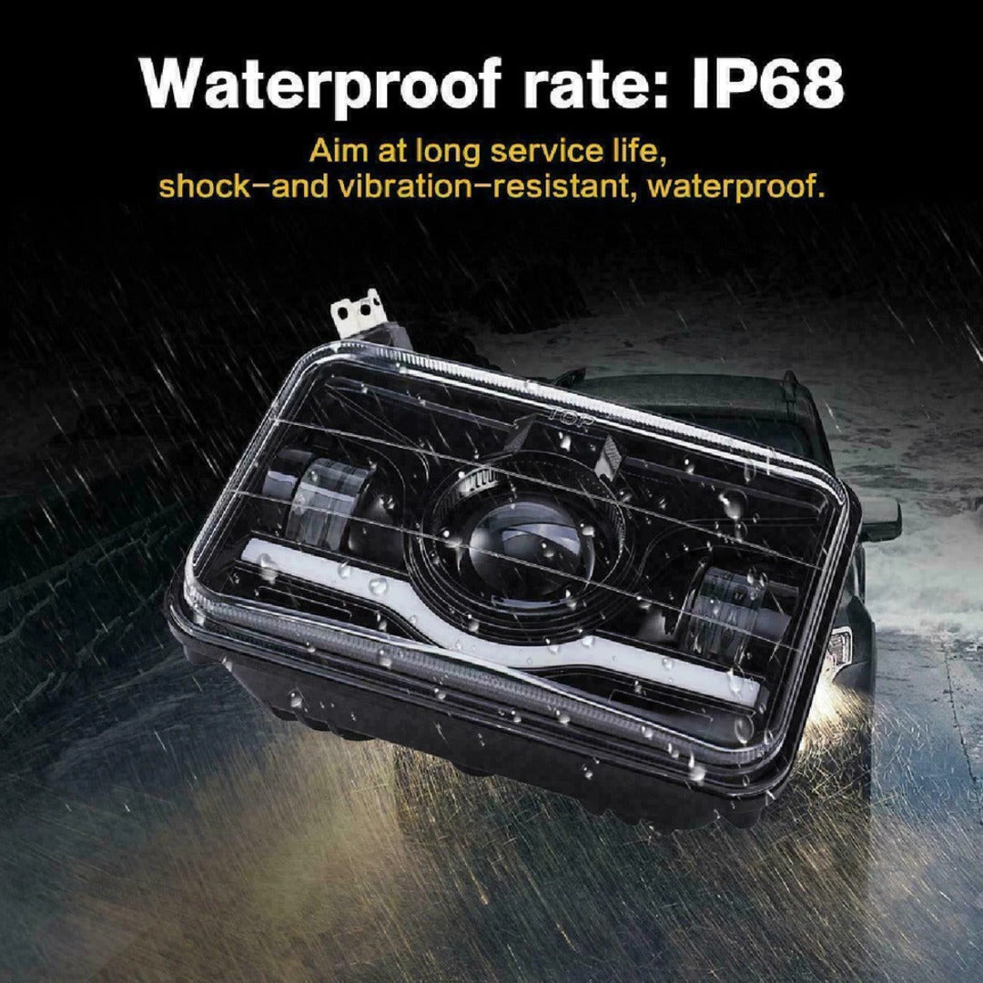 Jeep - Car LED Headlight Square 6x4 Sealed Beam 75W Hi-Low 1 Pc