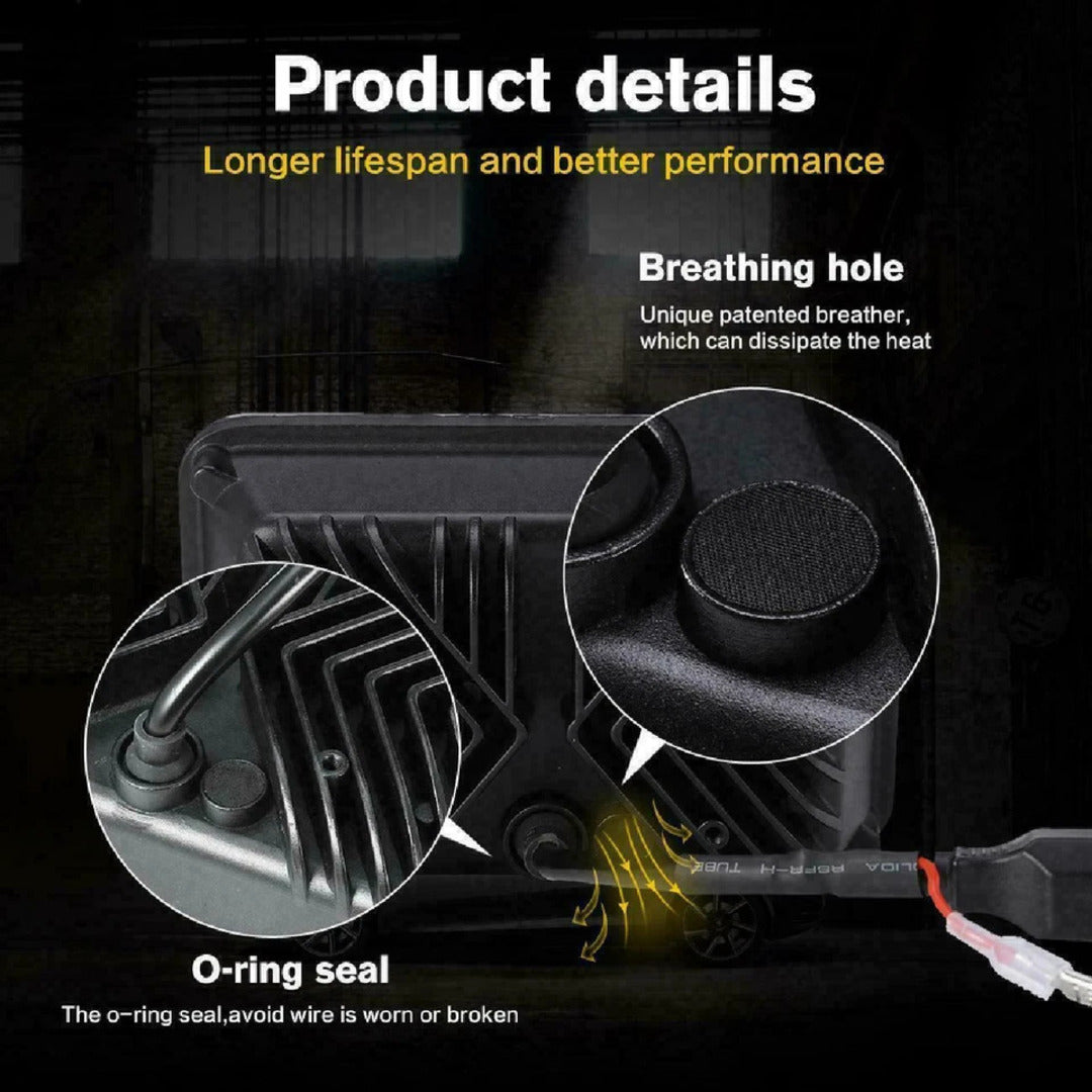 Jeep - Car LED Headlight Square 6x4 Sealed Beam 75W Hi-Low 1 Pc