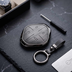 Jetour Dashing Elite Series Metallic Car Key Case Luxury Zinc Alloy Protection Case(Grey)