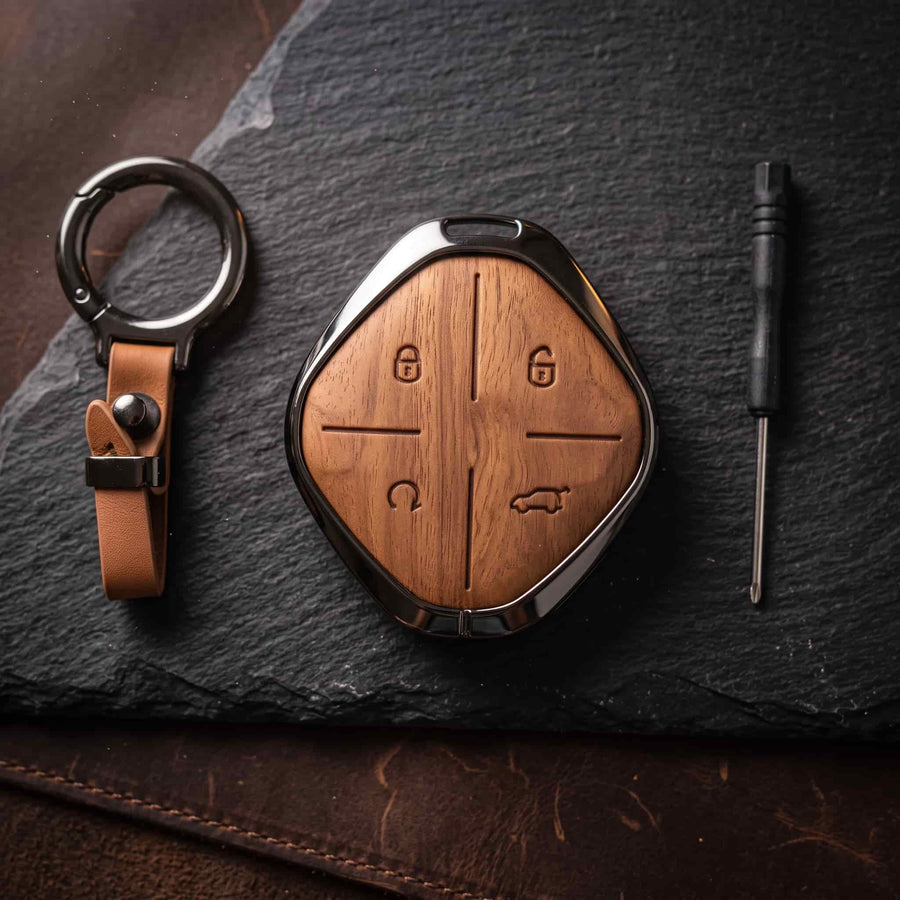 Jetour Dashing Elite Series Metallic Car Key Case Luxury Zinc Alloy Protection Case(Brown)
