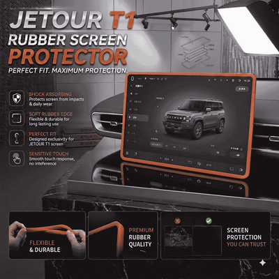 Jetour T1 Display Screen Silicone Rubber Protection LCD Edges Protector (Brown)