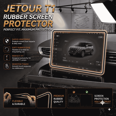 Jetour T1 Display Screen Silicone Rubber Protection LCD Edges Protector (Black)