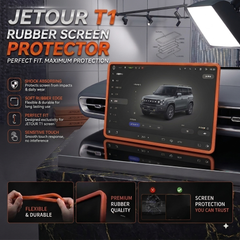 Jetour T1 Display Screen Silicone Rubber Protection LCD Edges Protector (Brown)