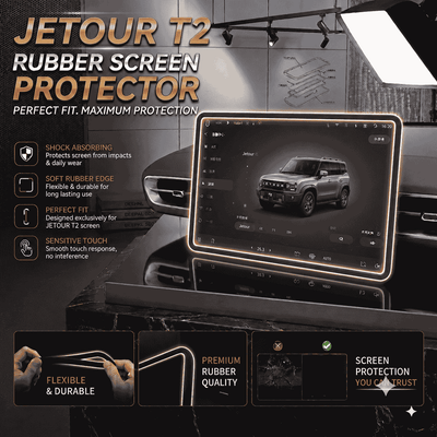 Jetour T2 Display Screen Silicone Rubber Protection LCD Edges Protector (Black)