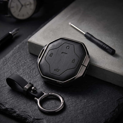 Jetour T2 Elite Series Metallic Car Key Case Luxury Zinc Alloy Protection Case(Black)
