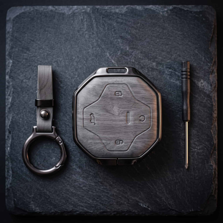 Jetour T2 Elite Series Metallic Car Key Case Luxury Zinc Alloy Protection Case(Grey)