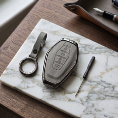Jetour X70 Model Elite Series Metallic Car Key Case Luxury Zinc Alloy Protection Case(Grey)