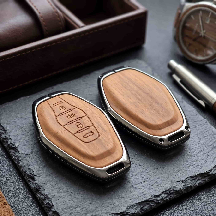 Jetour X70 Model Elite Series Metallic Car Key Case Luxury Zinc Alloy Protection Case(Brown)