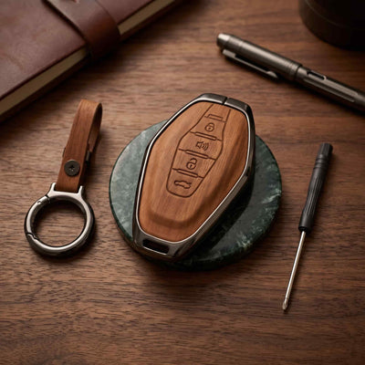 Jetour X70 Model Elite Series Metallic Car Key Case Luxury Zinc Alloy Protection Case(Brown)