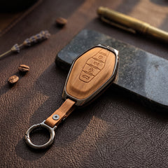 Jetour X70 Model Elite Series Metallic Car Key Case Luxury Zinc Alloy Protection Case(Brown)