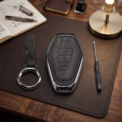 Jetour X70 Model Elite Series Metallic Car Key Case Luxury Zinc Alloy Protection Case(Black)