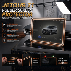 Jetour T1 Display Screen Silicone Rubber Protection LCD Edges Protector (Black)