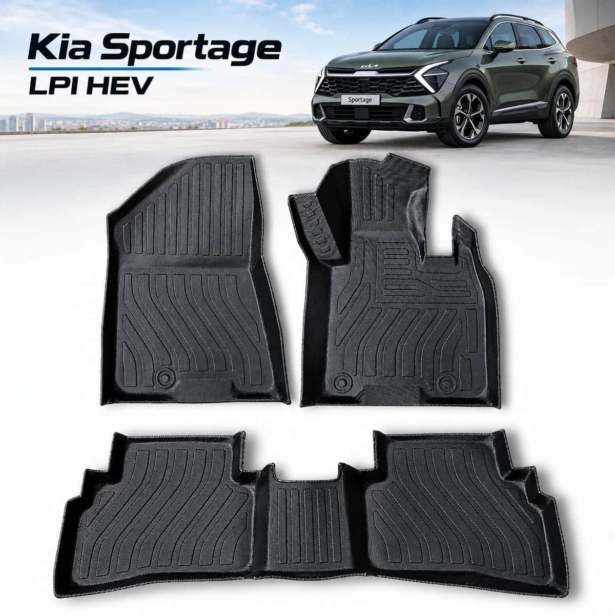 Kia Sportage L PHEV Heavy Duty All-Weather TPE Car Floor Mats in Premium Quality