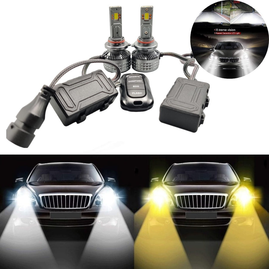 LIUHAWK H11 Dual Color Original 85W LED Light With Flasher And Remote For Car 2 Pcs Set