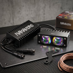 Nakamoro High-Power 2 Lens LED Projector Auxiliary Light With Dual Color Universal Fit For Off Road Vehicles