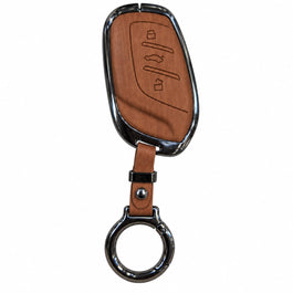MG HS 2020-2025 Elite Series Metallic Car Key Case Luxury Zinc Alloy Protection Case(Brown)