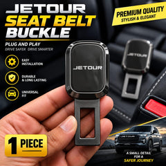 Jetour Logo Metal Double Buckle Seat Belt Clip Metallic Grey 1 pc