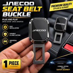 Jaecoo Logo Metal Double Buckle Seat Belt Clip Metallic Grey 2 pc