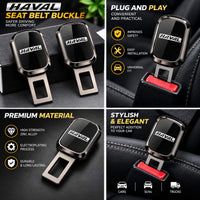 Haval Logo Metal Double Buckle Seat Belt Clip Metallic Grey 1 pc