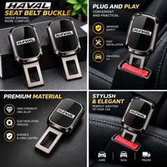 Haval Logo Metal Double Buckle Seat Belt Clip Metallic Grey 1 pc
