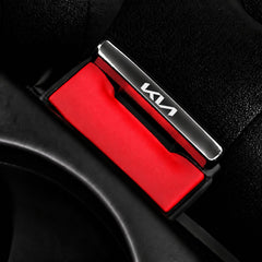 KIA Logo Metal Seat Belt Clip Metallic Silver 2 Pcs Set
