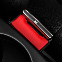 Tank Logo Metal Seat Belt Clip Metallic Silver 2 Pcs Set