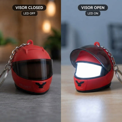Mini Bike Helmet LED Keychain with Light Red