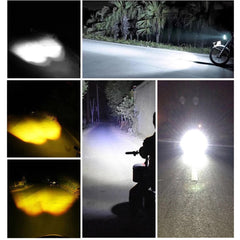 2 Pcs Set Mini Driving Fog Lights, Motorcycle Auxiliary Spot Lights High Low Beam White / Yellow With Free Switch