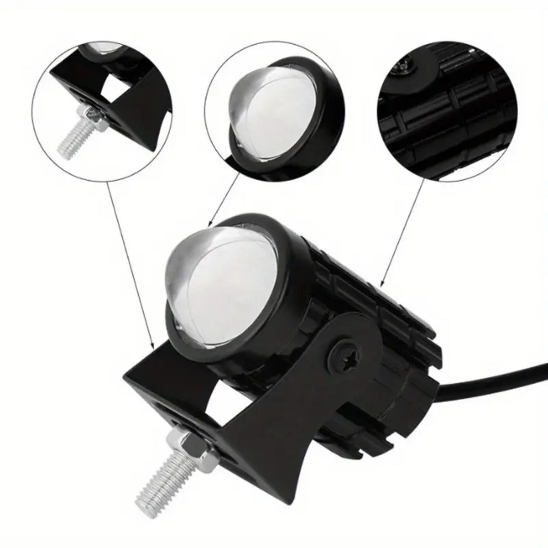 1 Pc Mini Driving Fog Lights, Motorcycle Auxiliary Spot Lights High Low Beam White / Yellow