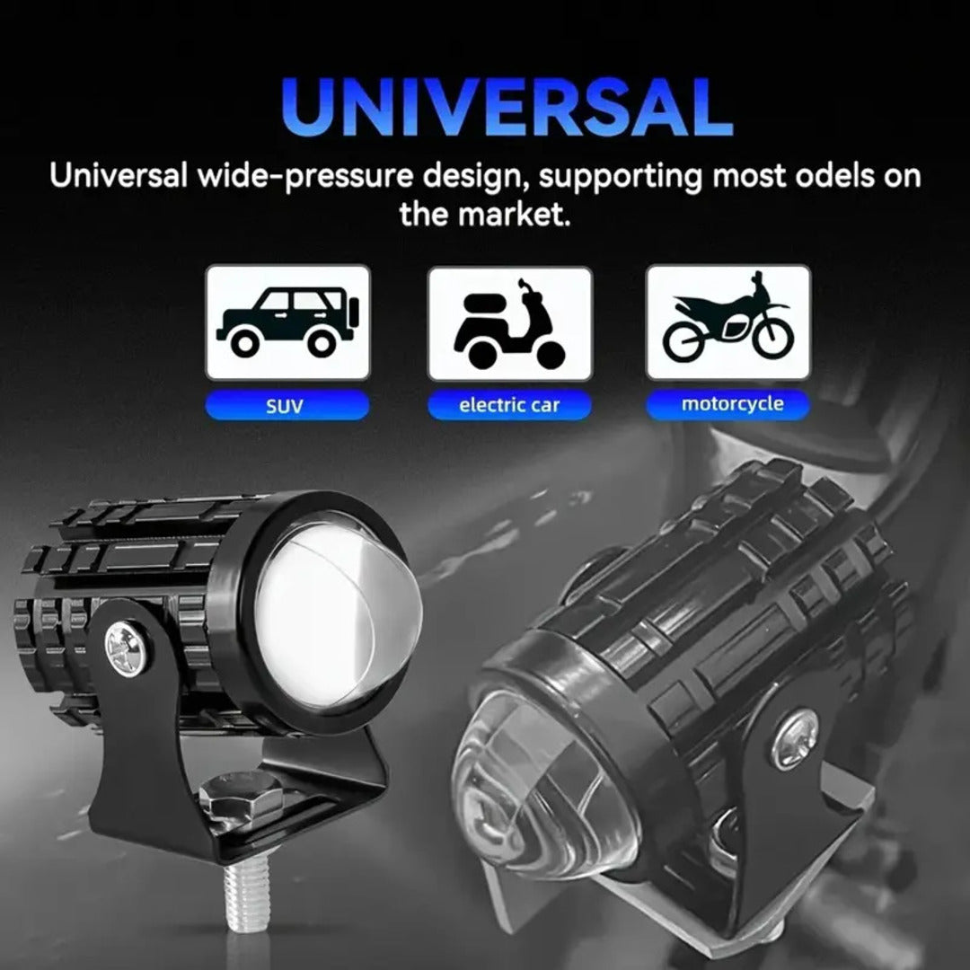1 Pc Mini Driving Fog Lights, Motorcycle Auxiliary Spot Lights High Low Beam White / Yellow