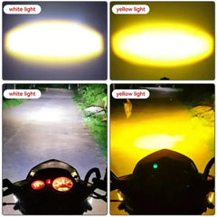 1 Pc D-11  Moto Driving Fog Lights, Motorcycle & Car Spot Lights High Low Beam White / Yellow