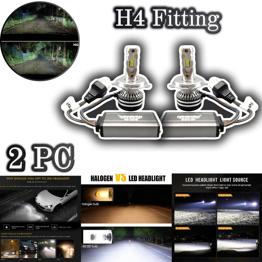 NAKAMORO LED Headlight Bulb Original H4 65 Watts 2 Pcs Set